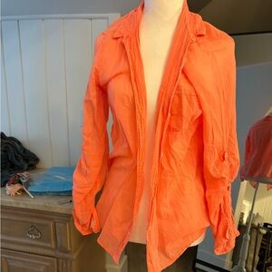 Bright pink Button-Up linen Shirt